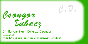 csongor dubecz business card